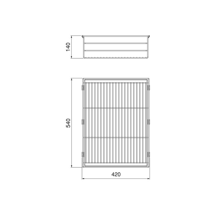 Emuca Cajón de alambre para armarios y vestidores Quartz, 540mm (M70), Acero, Titanio