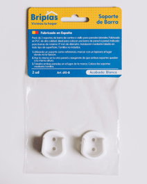 BRIPLAS Soporte Barra Cortina Baño 2 Unidades Blanco