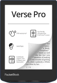 PocketBook Verse Pro - Lector de eBooks con Pantalla Táctil E Ink Carta 6" (15.2 cm), 16 GB, WiFi, Bluetooth, Resistente al Agua - Color Azul