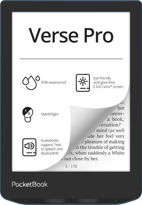 PocketBook Verse Pro Azul con 16 GB de almacenamiento y pantalla de 6 pulgadas PocketBook Verse Pro Azul con 16 GB de almacenamiento y pantalla de 6 pulgadas