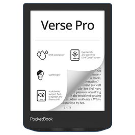 PocketBook Verse Pro - Lector de eBooks 6" con Audiolibros Bluetooth, SMARTlight, Resistente al Agua IPX8, 16 GB, Color Azure o Passion Red