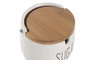 DKD Home Decor Azucarero de Porcelana y Bambú Blanco y Natural