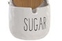 DKD Home Decor Azucarero de Porcelana y Bambú Blanco y Natural