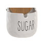 DKD Home Decor Azucarero de Porcelana y Bambú Blanco y Natural