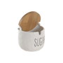 DKD Home Decor Azucarero de Porcelana y Bambú Blanco y Natural
