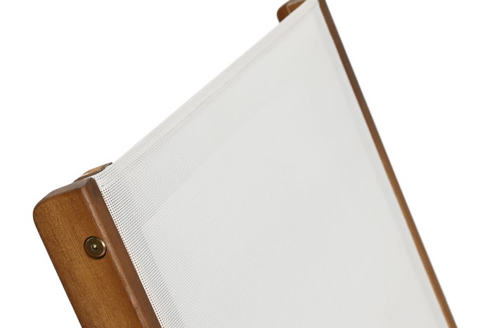 DKD Home Decor Tumbona de Terraza y Jardín 65 x 81 x 187 cm Marrón/Blanco Acacia/Textilene Ajustable DKD Home Decor Tumbona de Terraza y Jardín 65 x 81 x 187 cm Marrón/Blanco Acacia/Textilene Ajustable