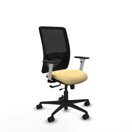 PIQUERAS Y CRESPO Silla de oficina Zulema con mecanismo Sincro/Traslack, Crema y Negro