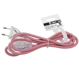 GSC Evolution Cable textil 1.5M (2x0.75mm) clavija + int Rojo/Blanco