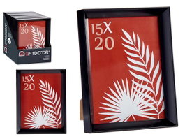 Giftdecor Portafoto Plástico Moldura Negra 15x20 cm con Gancho para Colgar (Set de 24)
