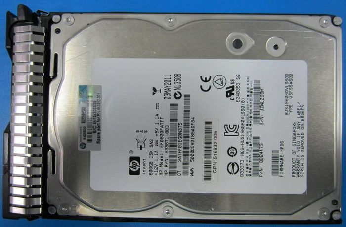 HP Disco Duro SAS 600GB 15.000 RPM 6Gb/s 3.5 Pulgadas LFF Enterprise SmartDrive Carrier (SC) Hot-Plug Dual-Port (DP)