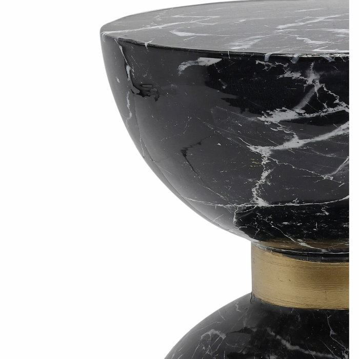 DKD Home Decor Mesita Auxiliar Moderna Negro 33 x 35 x 33 cm