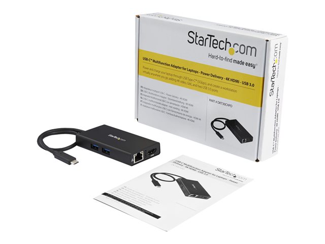 Hub USB Startech DKT30CHPD Negro 60 W