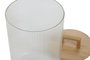 DKD Home Decor Bote de Cristal Rayado con Bambú 4L Transparente