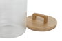 DKD Home Decor Bote de Cristal Rayado con Bambú 4L Transparente