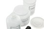 DKD Home Decor Set de 3 Accesorios de Baño de Cristal Glaseado Blanco y Negro