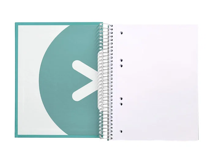Antartik Cuaderno Espiral A5 Micro, 120 Hojas 90gr Liso, 5 Bandas, 6 Taladros, Color Menta