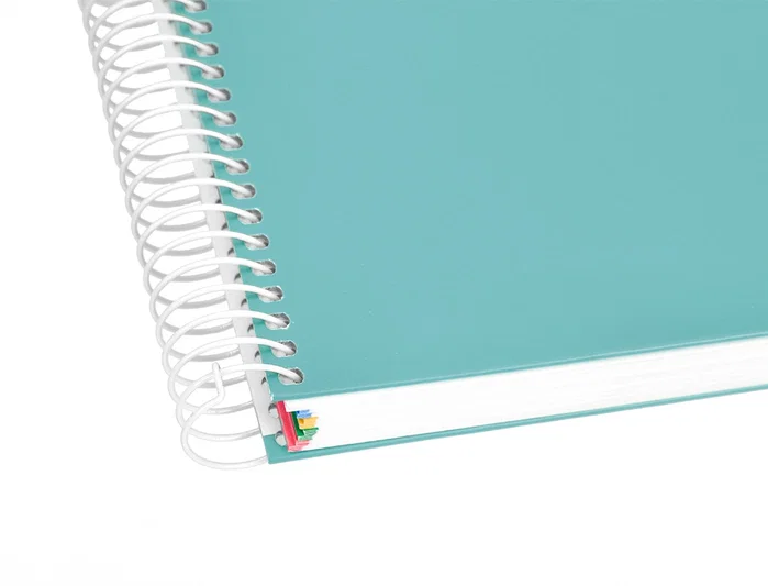 Antartik Cuaderno Espiral A5 Micro, 120 Hojas 90gr Liso, 5 Bandas, 6 Taladros, Color Menta