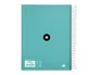 Antartik Cuaderno Espiral A5 Micro, 120 Hojas 90gr Liso, 5 Bandas, 6 Taladros, Color Menta