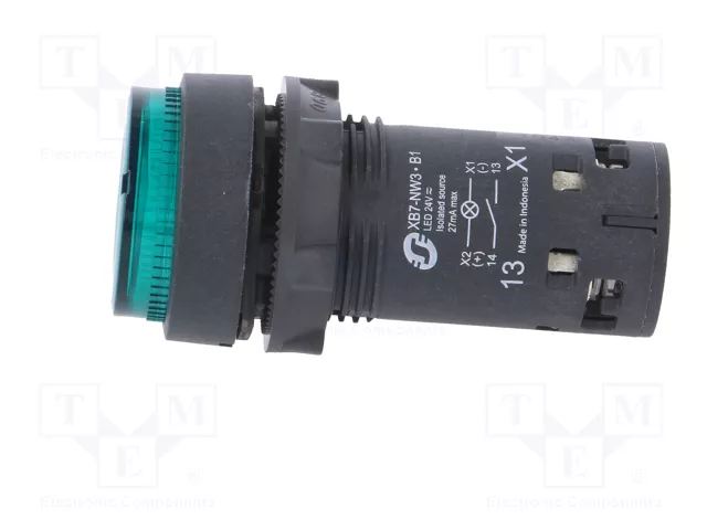 SCHNEIDER ELECTRIC Interruptor de presión Harmony XB7 22mm verde con LED 24V