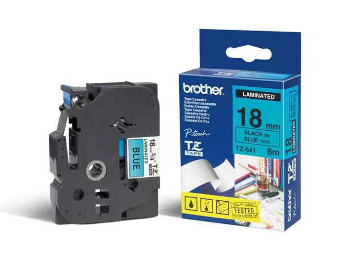 Brother TZe-541 Cinta Laminada 18mm x 8m Azul/Negro Brother TZe-541 Cinta Laminada 18mm x 8m Azul/Negro