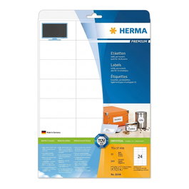 HERMA Etiquetas Premium A4 70x37 mm Papel Blanco 240 Unidades 8644 Permanente