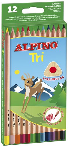 Alpino Lápices de Colores Tri Estuche de 12 Colores Surtidos