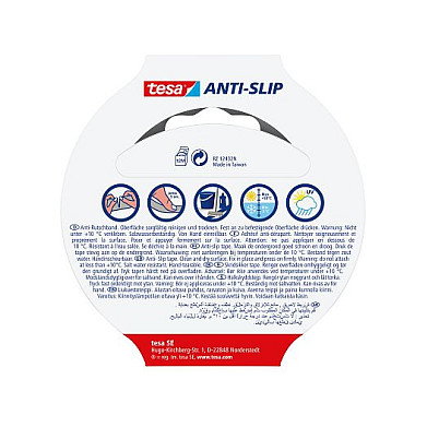 Tesa Cinta Antideslizante para Baño 55587-02, Negro, 25 mm