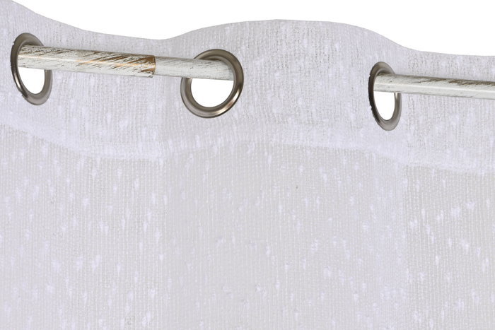 DKD Home Decor Cortina de Poliéster Blanca 140x260 cm con 8 Anillas