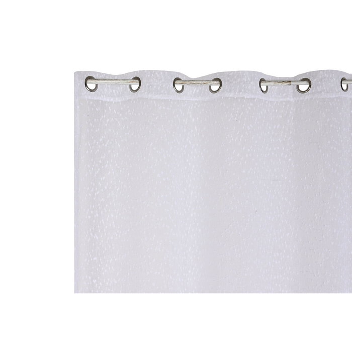 DKD Home Decor Cortina de Poliéster Blanca 140x260 cm con 8 Anillas