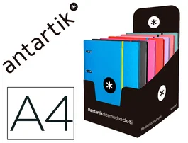 Antartik Carpeta con recambio A4 cuadrícula 5mm 4 anillas 40mm colores surtidos