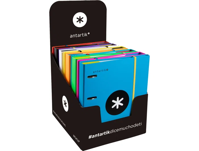 Antartik Carpeta con recambio A4 cuadrícula 5mm 4 anillas 40mm colores surtidos