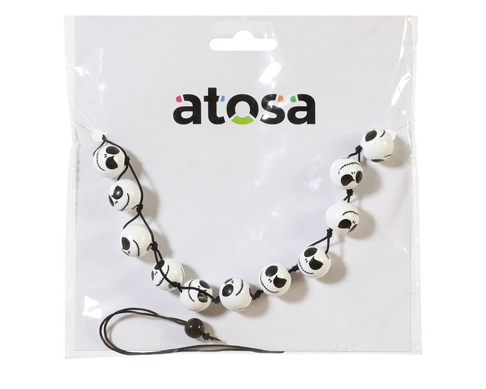 Atosa Collar de Calavera Gótico para Halloween - Accesorio de Disfraz para Personajes Oscuros, Piratas y Fiestas