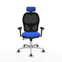PIQUERAS Y CRESPO Silla de oficina Jorquera con mecanismo Sincro/Traslack, Azul y Negro