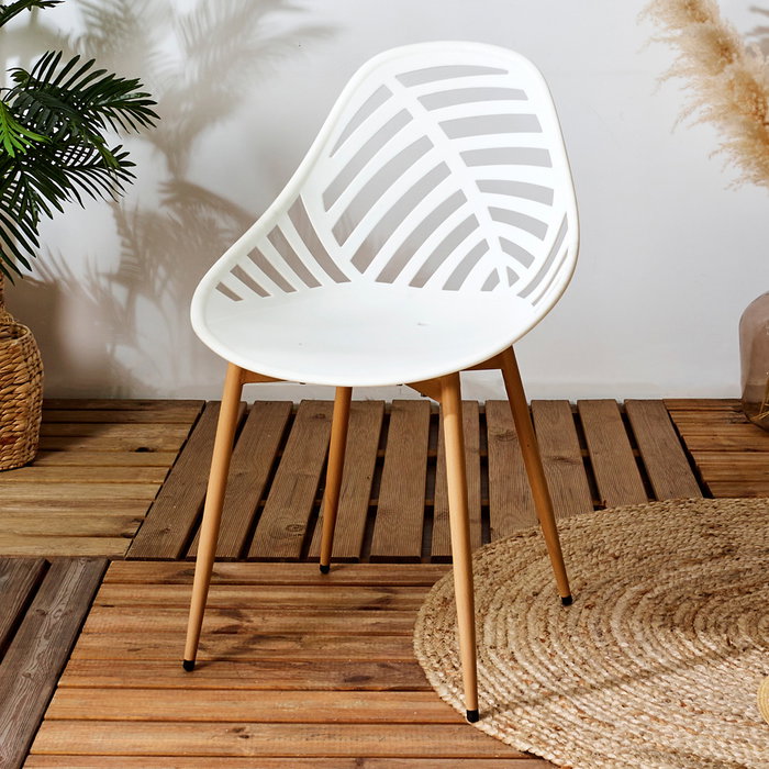 Home Deco Factory Silla Exterior Blanca Alameda 52,3x53,3x83,4 cm