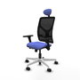 PIQUERAS Y CRESPO Silla de oficina Motilla con mecanismo Sincro/Traslack, Azul claro y Negro