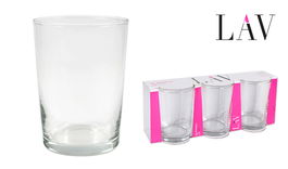 LAV Set de 3 Vasos para Sidra, Capacidad 510 cc, Colección Bodega, Medidas 8.6 x 8.6 x 12.2 cm (12 Cajas)