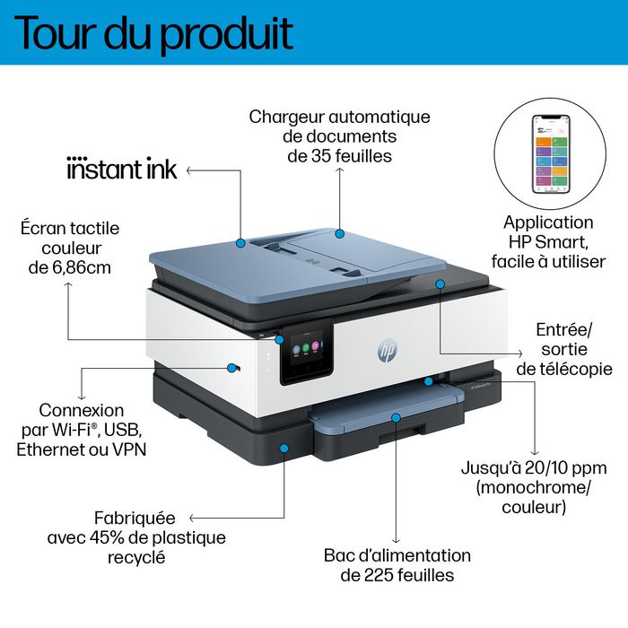 HP OfficeJet Pro 8135e All-in-One Color Inkjet Multifunction Printer