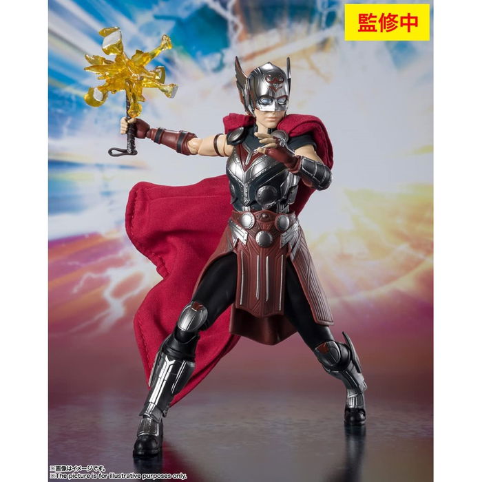Tamashii Nations S.H.Figuarts Marvel Mighty Thor Jane Foster, Figura de Acción con Mjolnir y Efectos, 14.5 cm, Basada en Thor: Love & Thunder