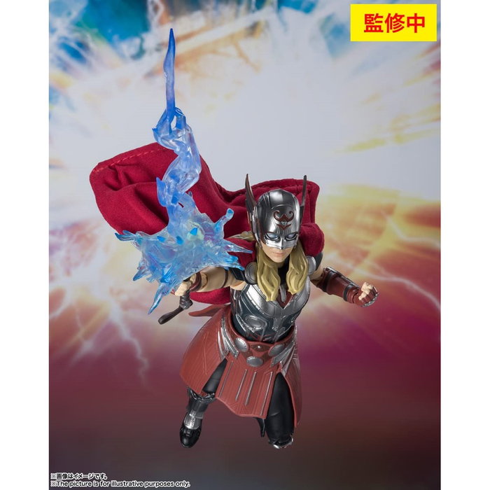 Tamashii Nations S.H.Figuarts Marvel Mighty Thor Jane Foster, Figura de Acción con Mjolnir y Efectos, 14.5 cm, Basada en Thor: Love & Thunder