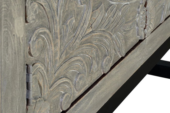 Giner y Colomer Armario de Madera de Mango con Patas de Hierro Gris Envejecido 180 cm Giner y Colomer Armario de Madera de Mango con Patas de Hierro Gris Envejecido 180 cm