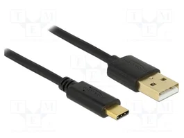 DeLOCK Cable USB 2.0 Tipo-A a Tipo-C de 2 m, Negro