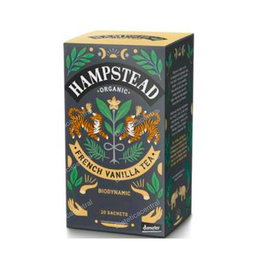 HAMPSTEAD Té Negro Francés de Vainilla Infusión, 20 Bolsitas, Demeter - Sabor Cálido y Mantecoso, Orgánico, Vegano