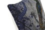 DKD Home Decor Cojín de Algodón Terciopelo Gris Oscuro con Detalles Pavo