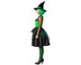 Disfraz de Bruja para Adulto Mujer Verde con Vestido de Tul, Sombrero y Lazo Negro para Halloween Talla XXL