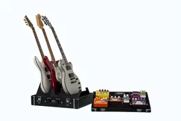 Gator Gig-Box Jr. Estuche de madera para pedalera y soporte de guitarra Negro