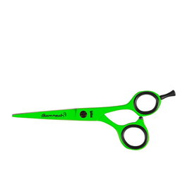 Glamtech Tijeras de Peluquería Ergo Neon Green 5.5" Acero Inoxidable para Estilistas Principiantes y Avanzados