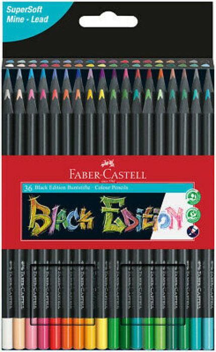 FABER-CASTELL Black Edition Estuche de 36 Lápices de Colores Multicolor