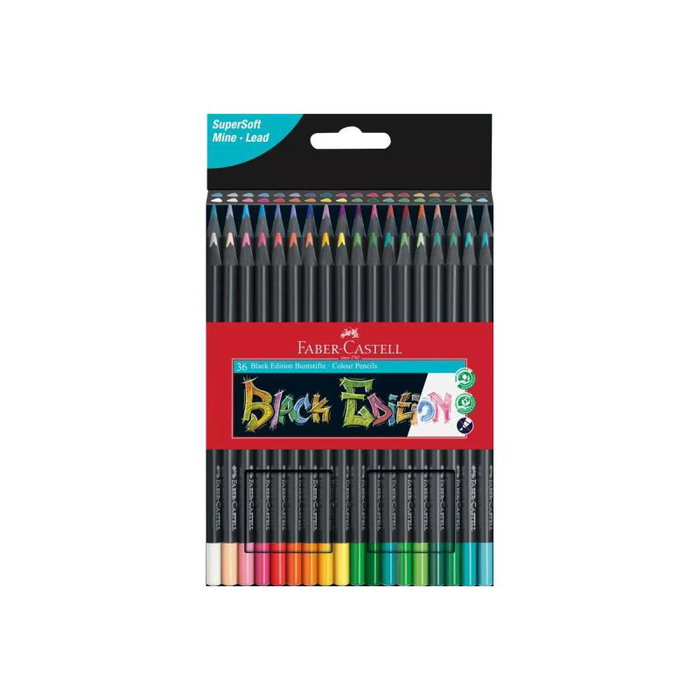 Faber-Castell Black Edition Estuche de 36 Lápices de Colores Triangulares