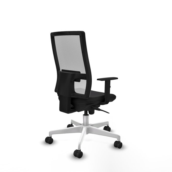 PIQUERAS Y CRESPO Silla de oficina Horna con mecanismo Sincro, Similpiel Negro y Malla Blanco