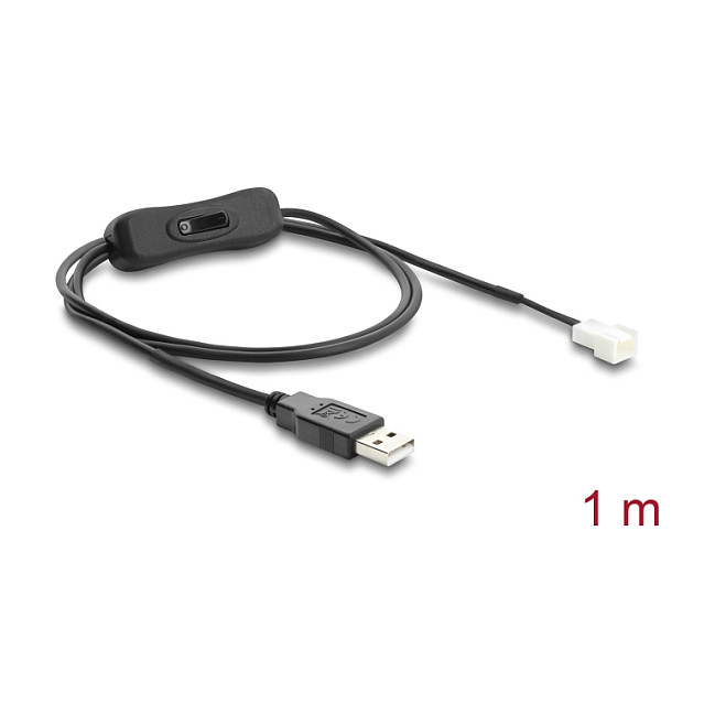 DeLOCK Cable de ventilador USB 2.0 Tipo-A a 3 pines con interruptor 1 m DeLOCK Cable de ventilador USB 2.0 Tipo-A a 3 pines con interruptor 1 m